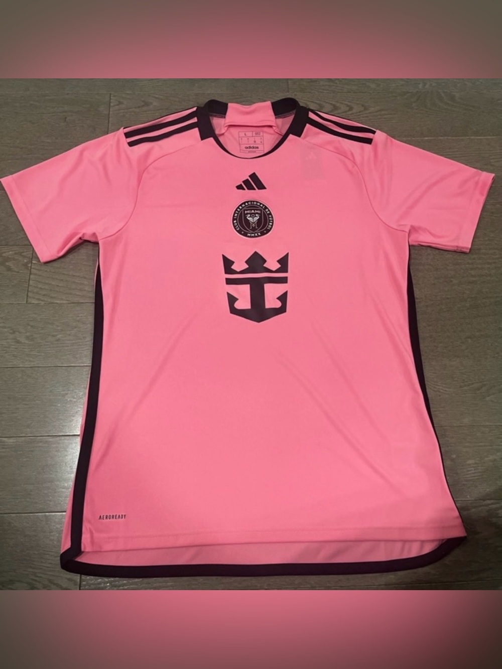 NWT Miami jersey, MLS. Ladies Large, pink Adidas inter Miami jersey. Slim fit.